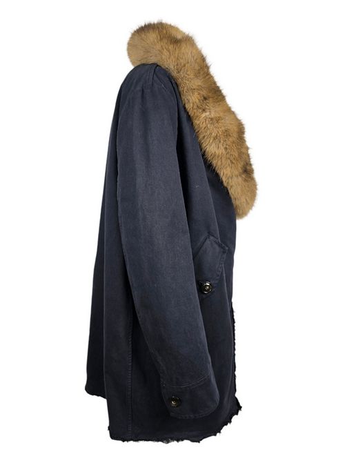cappotto donna con eco-pelliccia blu Bazar deluxe | S1122-2657268